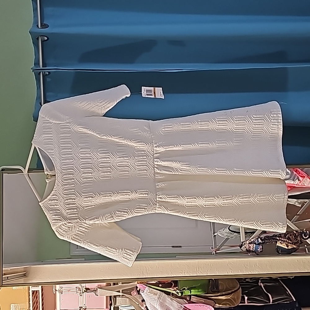 White zipper back dress